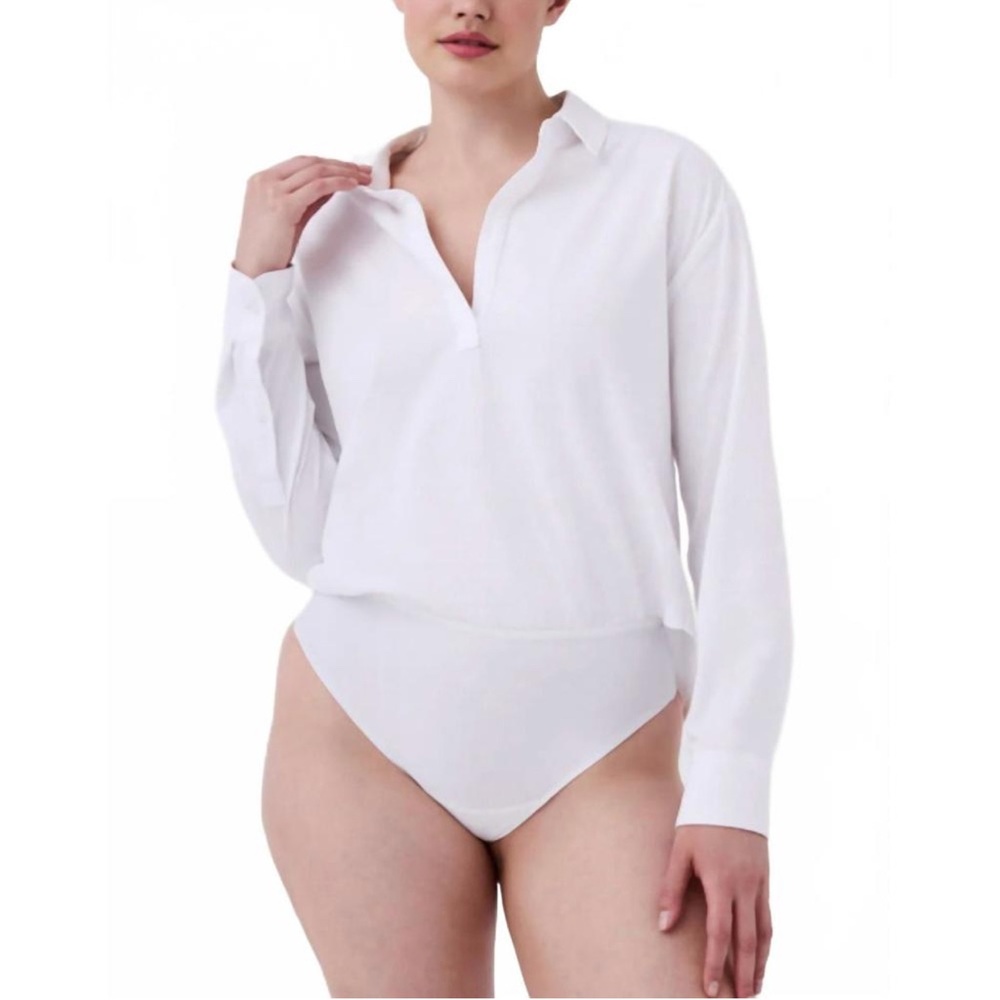 SPANX White button down bodysuit